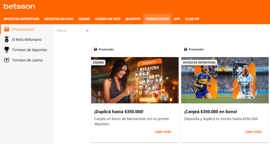 betsson bonos argentina