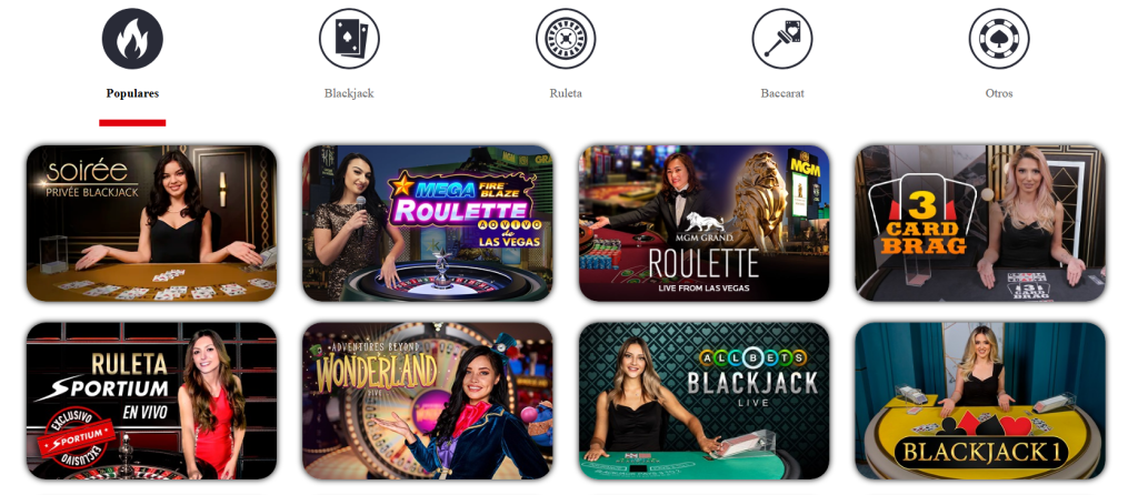 Sportiumbet bono live casino