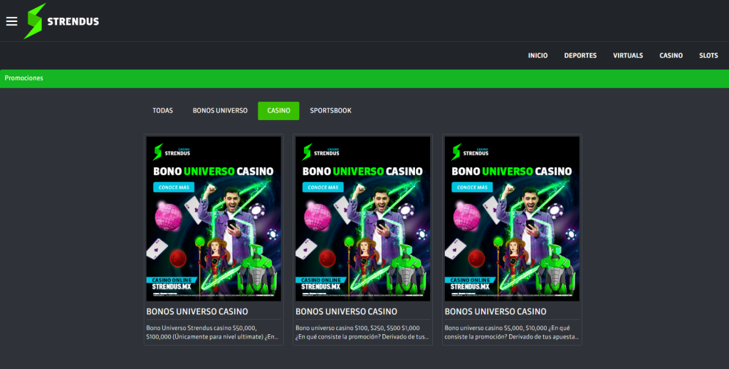 STRENDUS bono casino en vivo