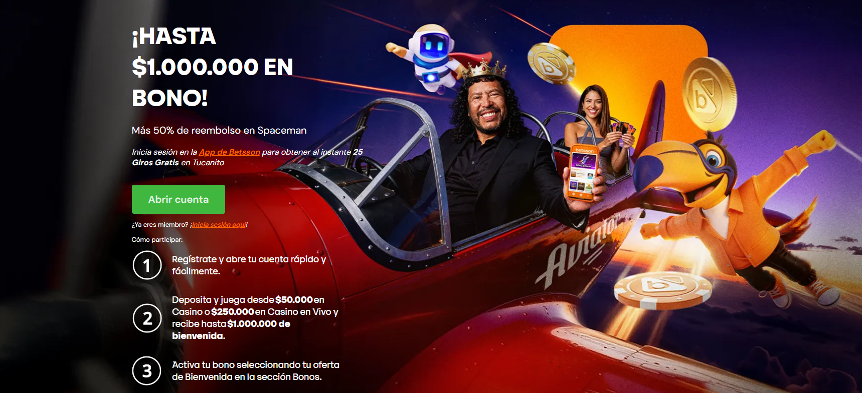 betsson bono casino en vivo