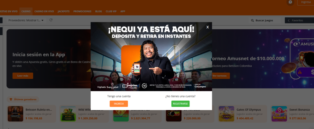 betsson como depositar dinero