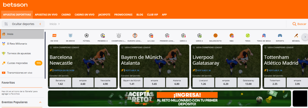 betsson ingresar dinero